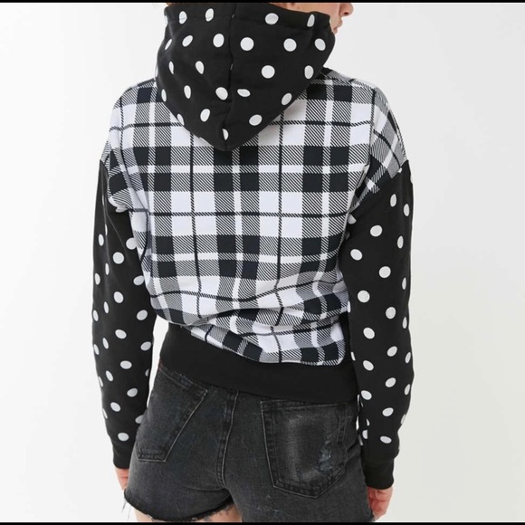 Women’s Champion reverse weave plaid and polka dot hoodie - Picture 2 of 3